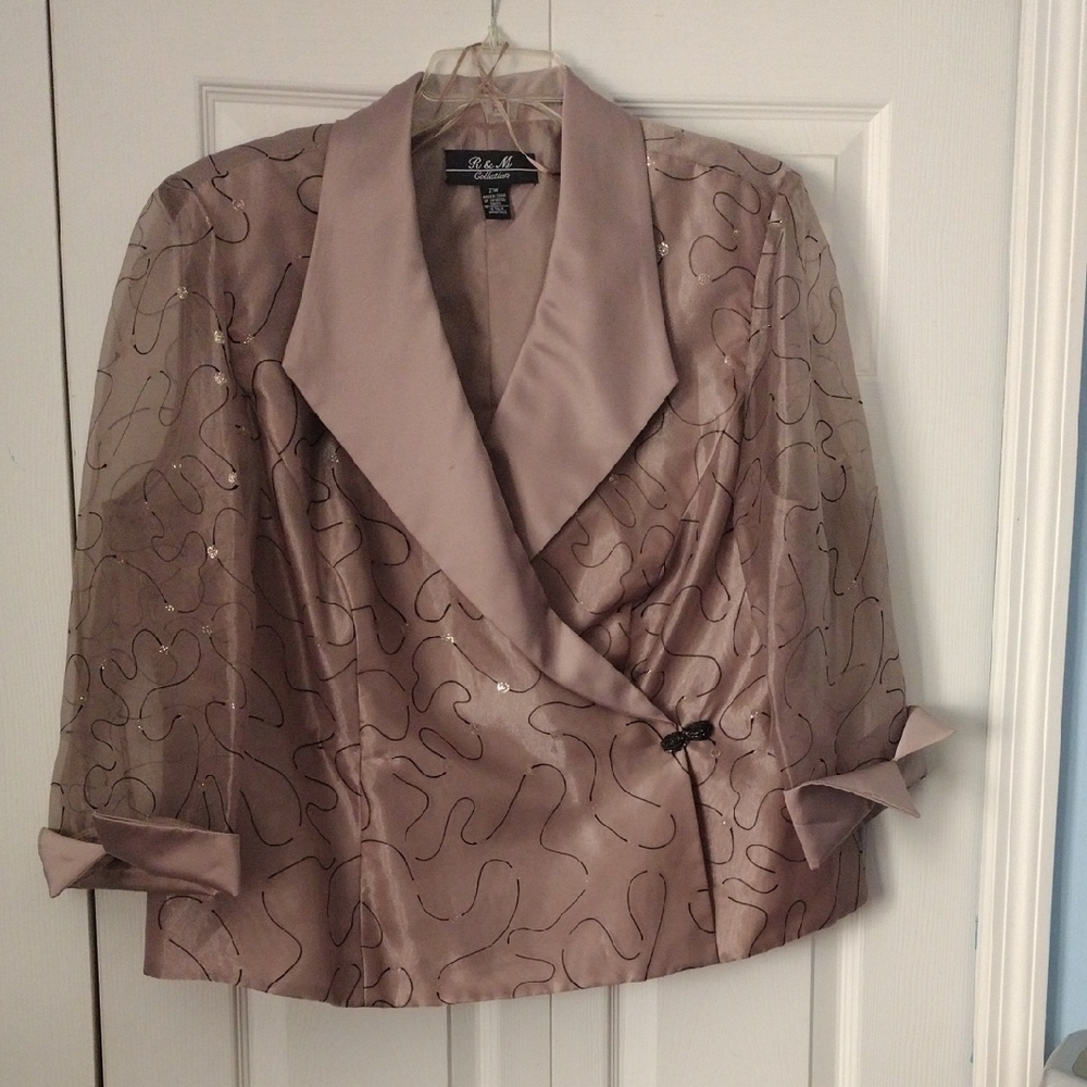 Elegant Women's Blazer in Taupe by R & M Collection